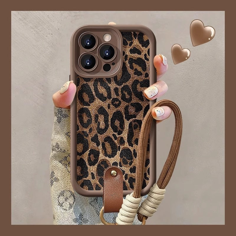 Leopard Print Lanyard For IPhone X-IPhone 16 Pro Max
