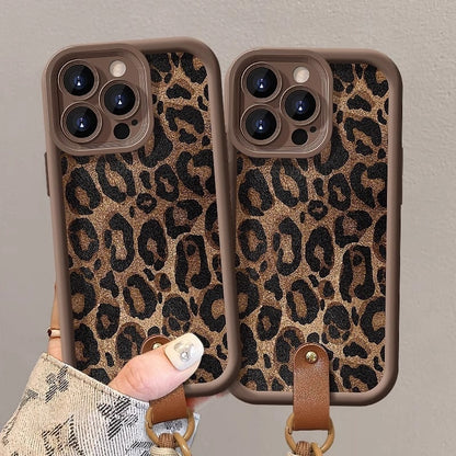 Leopard Print Lanyard For IPhone X-IPhone 16 Pro Max